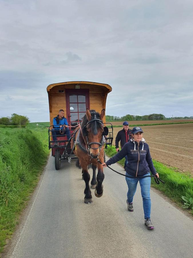 Veritable Roulotte Hippomobile "La Bailleul" Mentheville Kültér fotó